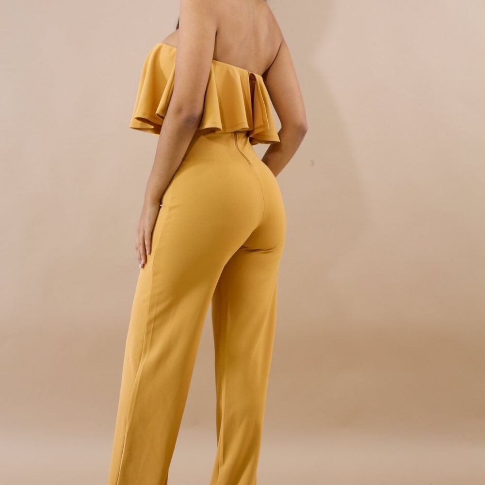 Tube Ruffled Back Zippered Jumpsuit - Picture 2 of 7